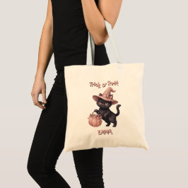Bolsa Tote Balde de Doces Preto e Rosa 'Trick or Treat' Perso