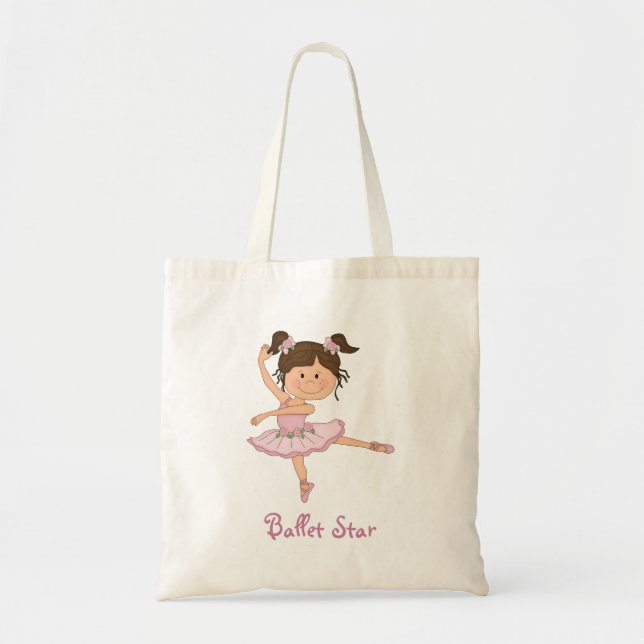Bolsa Tote Balé cor-de-rosa bonito Starg da bailarina 1 (Frente)
