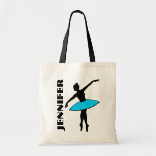 Bolsa Tote Balé Dançarino Tutu Ballerina Classe de Dança Azul