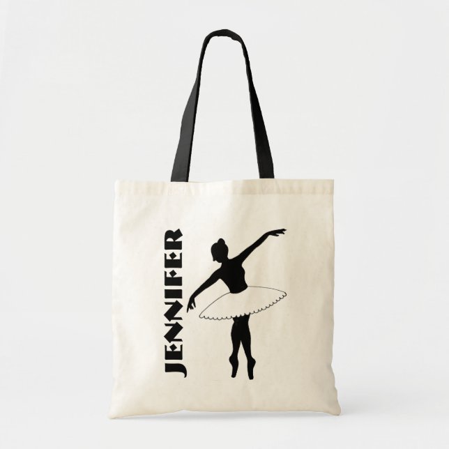 Bolsa Tote Balé Dançarino Tutu Ballerina Classe de Dança Pret (Frente)