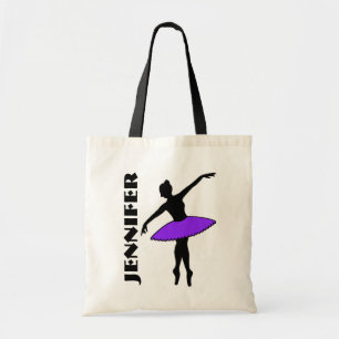 Bolsa Tote Balé Dançarino Tutu Ballerina Classe de Dança Roxo