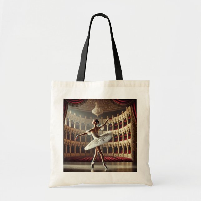 Bolsa Tote Balé Dancer no palco (Frente)