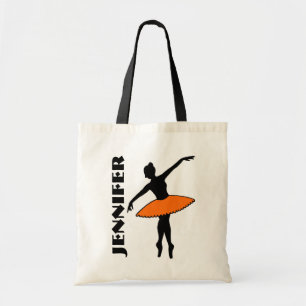Bolsa Tote Balé Dancer Tutu Ballerina Classe de Dança Laranja