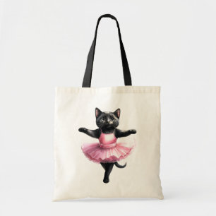 Bolsa Tote Balé de dança de bailarina de gato preto