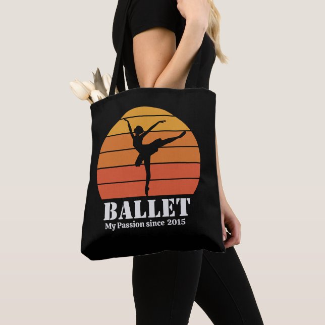 Bolsa Tote Balé Hobby Retro Sunset Personalize (Close Up)