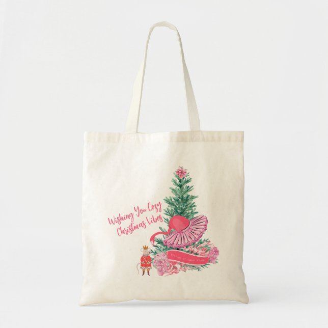 Bolsa Tote Balé Parody Flamingo Natal (Frente)
