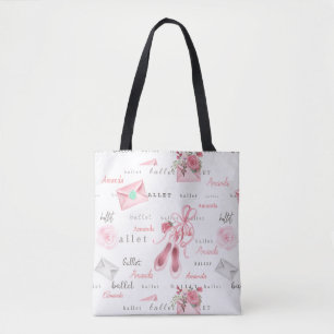Bolsa Tote Balé personalizado Ballerina Gift Bonito rosa