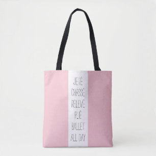 Bolsa Tote Balé rosa e branco o dia todo