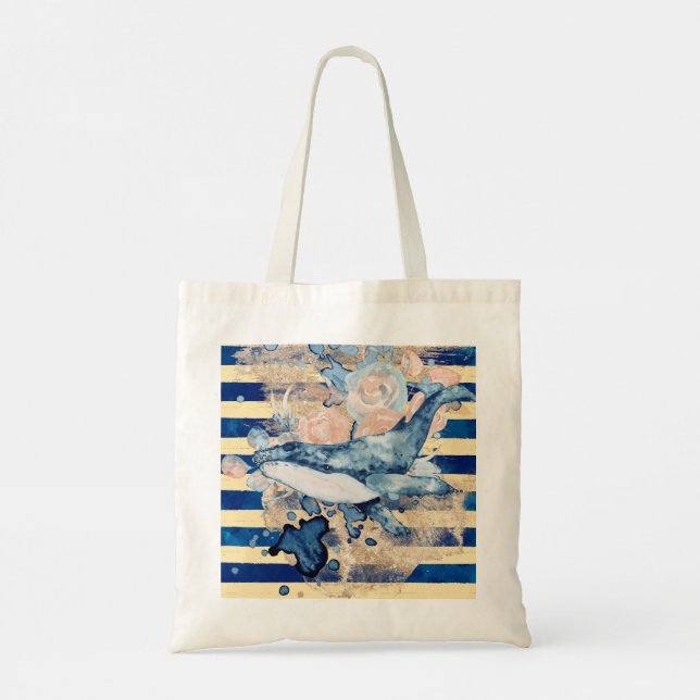 Bolsa Tote Baleia Aquarela (Verso)