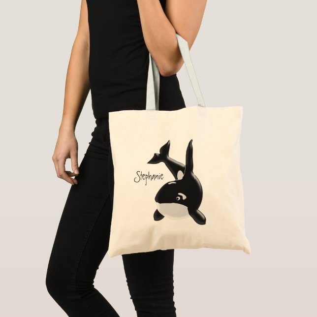 Bolsa Tote Baleia Assassina Design Personalizado (Frente (produto))