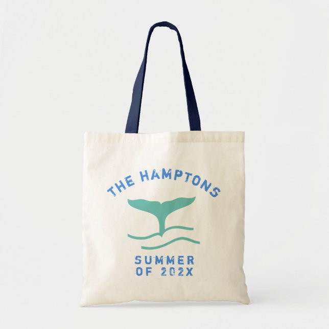 Bolsa Tote Baleia de Ano Personalizado O Verão de Hamptons de (Frente)