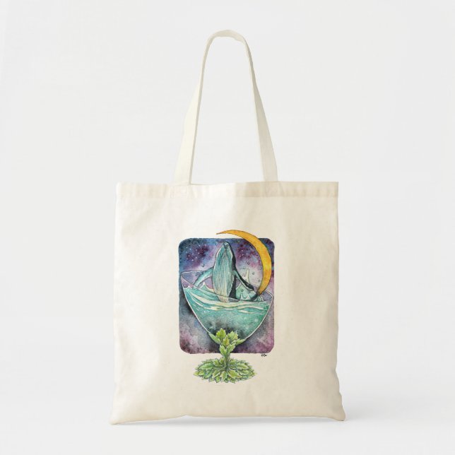 Bolsa Tote Baleia Debaixo Da Lua (Frente)
