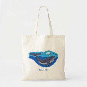 Bolsa Tote Baleia e caricatura de vitelo