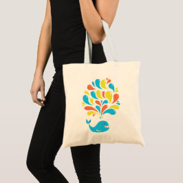 Bolsa Tote Baleia feliz dos desenhos animados do respingo