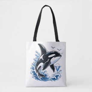 Bolsa Tote Baleia Orca Onda do Oceano – Costa da Baleia Assas