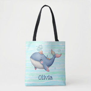 Bolsa Tote Baleia Pequena Fofa e Excêntrica
