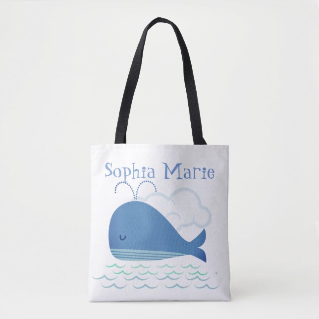 Bolsa Tote Baleia relaxada (Frente)