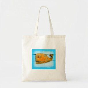 Bolsa Tote baleia sorridente de arte popular