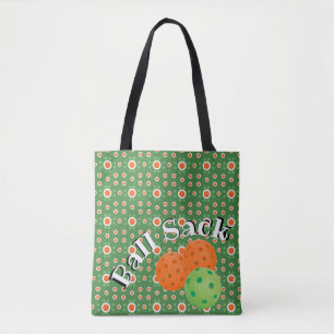 Bolsa Tote Ball Sack for Picklebolas - Verde e Laranja