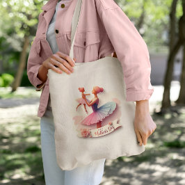 Bolsa Tote Ballerina, Cachorro-d-água, mãe, silhueta Tote Bag