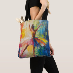 Bolsa Tote Ballerina Colorful Abstrato Art