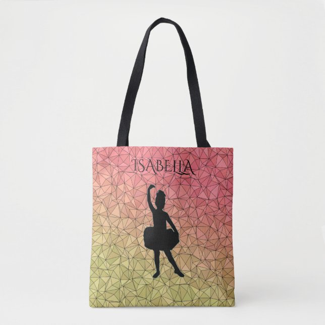 Bolsa Tote Ballerina com nome personalizado. (Frente)