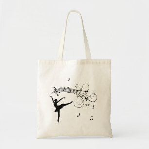 Bolsa Tote Ballerina Dançando com Notas de Música