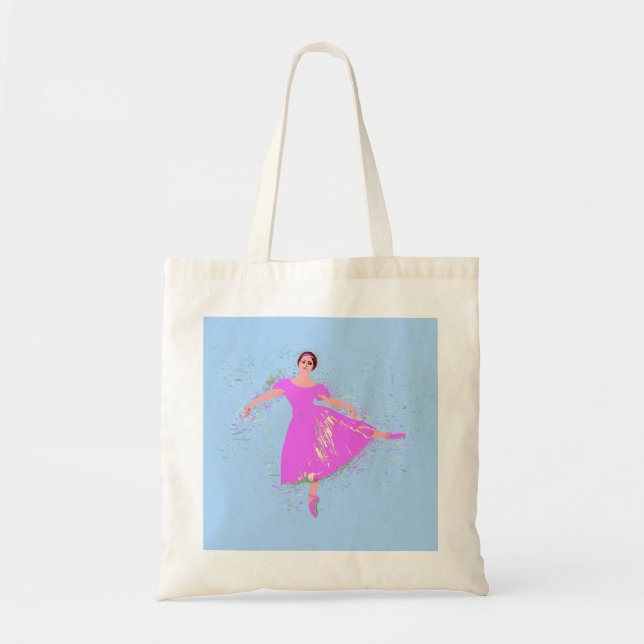 Bolsa Tote Ballerina Dancer Magenta - Vestido Rosa (Frente)