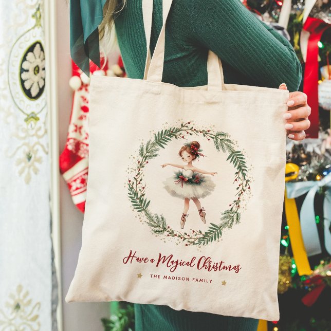 Bolsa Tote Ballerina de Natal Mágico e Festivo (Criador carregado)