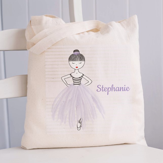 Bolsa Tote Ballerina em Purple Tutu Personalizada (Criador carregado)