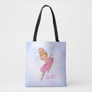Bolsa Tote Ballerina Girl Pink, Puro, Dança de Balé Bonito
