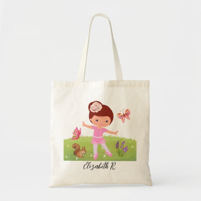 Bolsa Tote Ballerina Woodland Amigos Squirrel Butterfly (Frente)