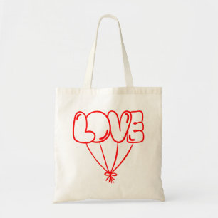Bolsa Tote Balões Vermelhos de Amor - Casamento, Chá de Noiva