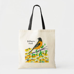 Bolsa Tote Baltimore Oriole Watercolor Pássaro