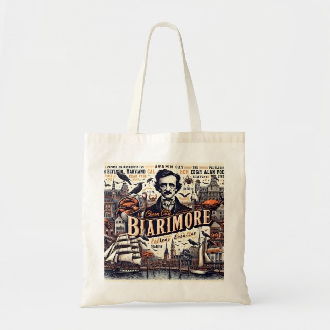 Bolsa Tote Baltimore's Best: Harbor, Crabs, & Poe Tote (Frente)