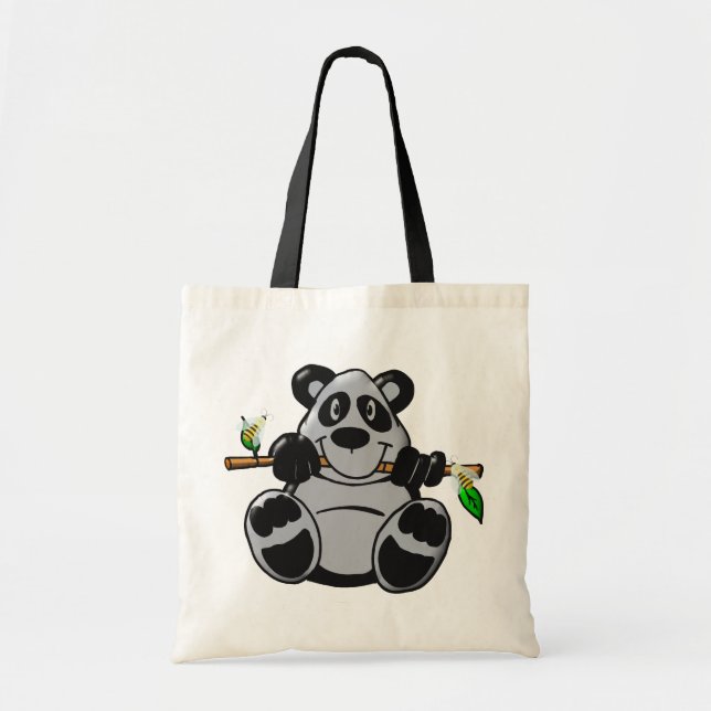 Bolsa Tote Bambu Comendo Panda Bonita (Frente)
