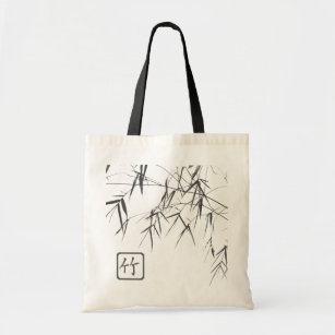 Bolsa Tote Bambu deixa oriental Zen chinês/Kanji presente