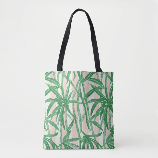Bolsa Tote Bambu Selva do Havaí - Praia Rosa Verde (Frente)