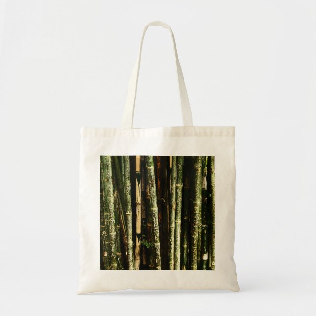 Bolsa Tote Bambu Verde com Gravuras Tailandesas (Frente)