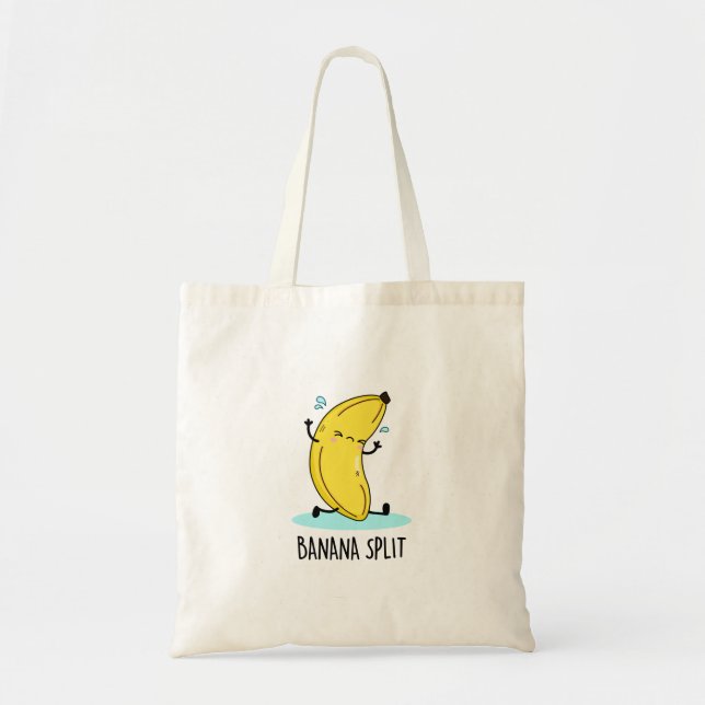 Bolsa Tote Banana Split Funny Dançando Banana Pun (Frente)