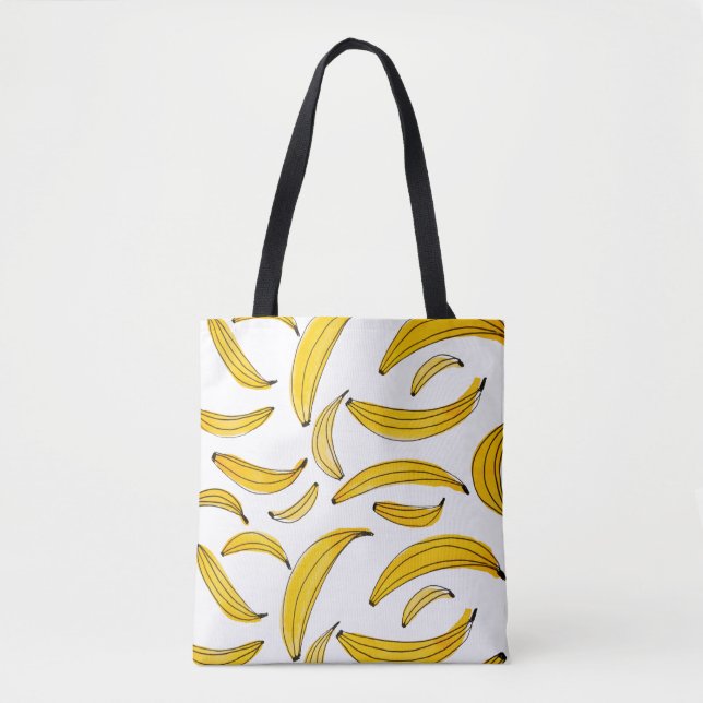 Bolsa Tote Bananas aquarelas - amarelas (Frente)