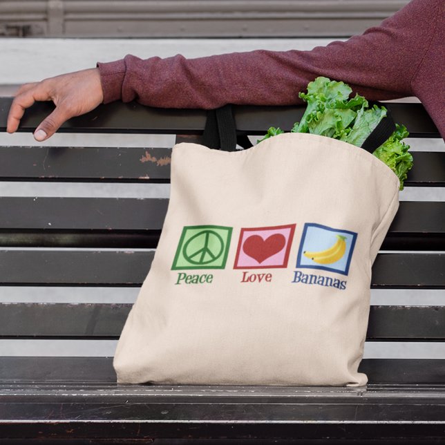 Bolsa Tote Bananas de Amor pela Paz (Criador carregado)