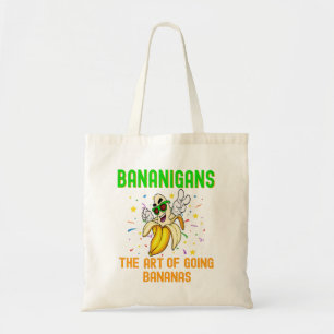 Bolsa Tote Bananiganos indo para Bananas, Fruta Legal amarela