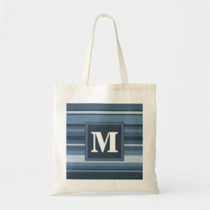 Bolsa Tote Banda azul de cinza monograma
