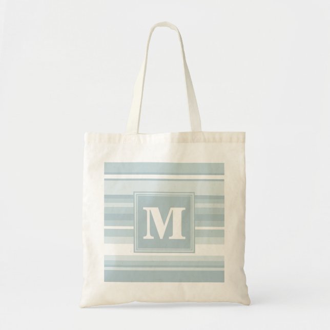 Bolsa Tote Banda azul de gelo monograma (Frente)