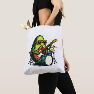 Bolsa Tote Banda de Fruta Legal da Arte Guitarista Avocado