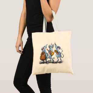 Bolsa Tote Banda Romântica Engraçada Do Rato - Desenho De C