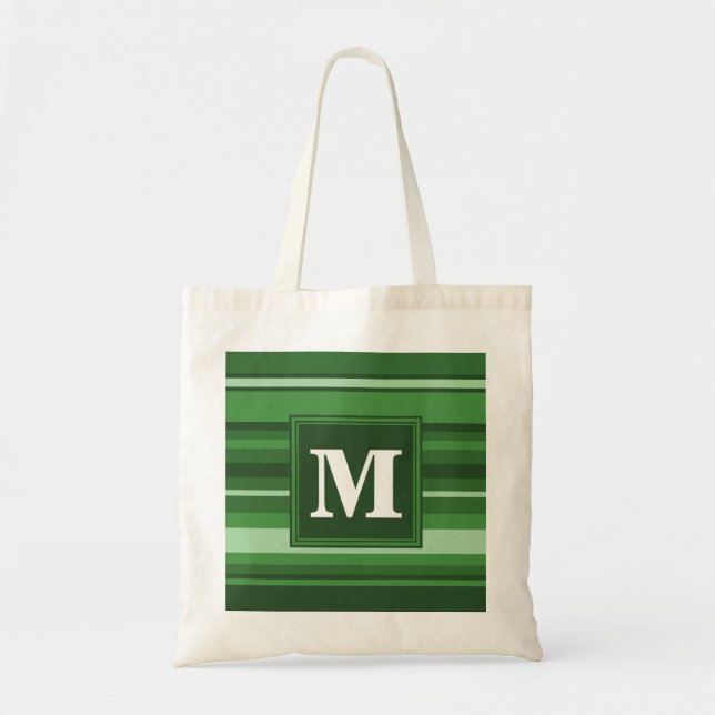 Bolsa Tote Banda verde monograma (Frente)