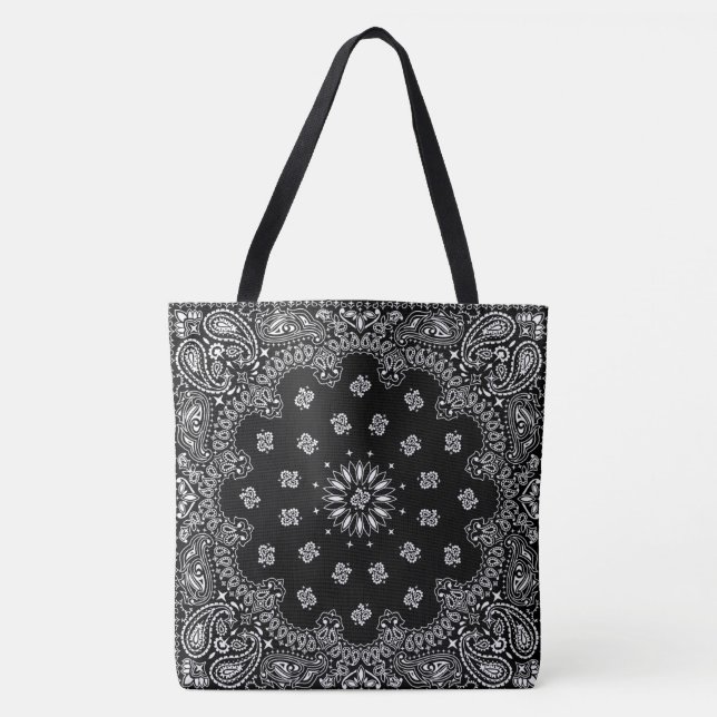 Bolsa Tote bandana paisley totebag black_A (Frente)