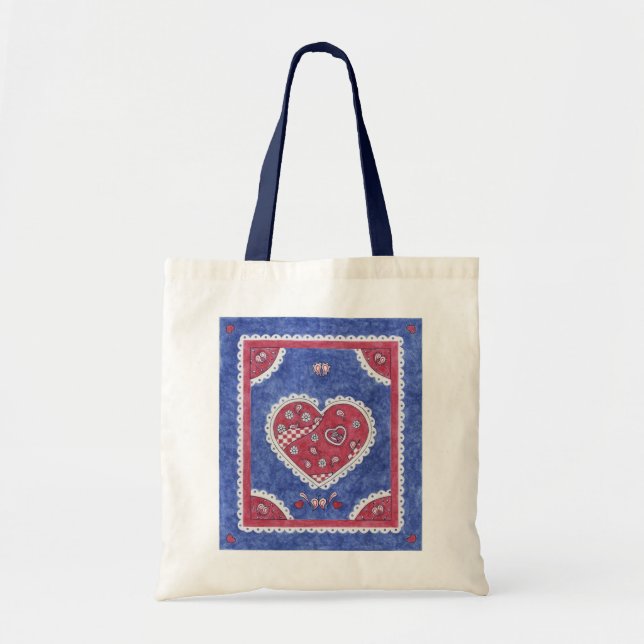 Bolsa Tote Bandanna Heart Tote Bag (Frente)